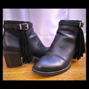 Black Leather Moto Boots